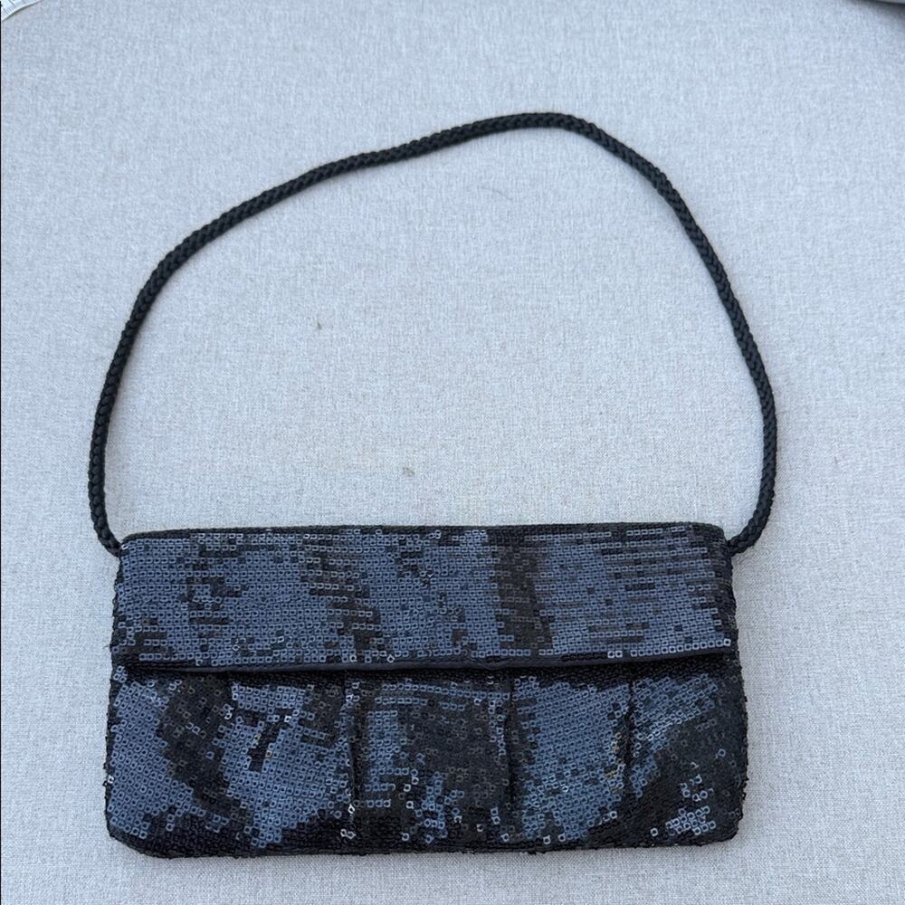 Style & Co Elegant Black Sequin Clutch Bag